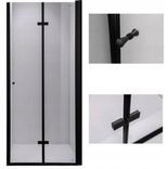 Calbati Drzwi prysznicowe 110 cm składane Ścianka black 96879595