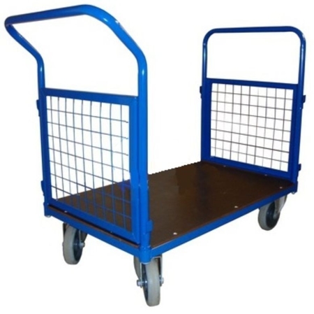 Wózek platformowy ręczny osiatkowany (koła: pełna guma 200 mm, nośność: 600 kg, wymiary: 1200x700x500 mm) 13340622