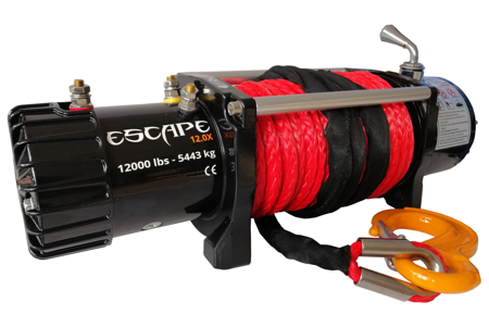 Wyciągarka Escape 12000 lbs 12.0x [5443kg] z liną syntetyczną 12V (lina: 10mm 25m w oplocie 10400 kg +hak) 81878826